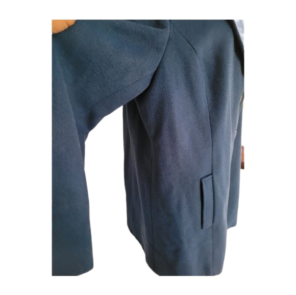 J Jill Wool Blend Marina Blue Peacoat Jacket  Size L EUC - Picture 4 of 11